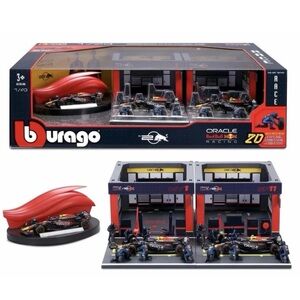 Oracle Red Bull Racing Garage Playset for Kids NEW Burago